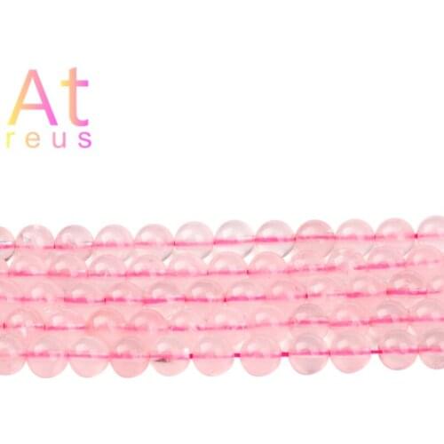 Rose Pink Quartz Crystals Loose Beads Stone 15" Strand 4 6 8 10 14 MM Pick Size For Bracelet Necklace Jewelry Making