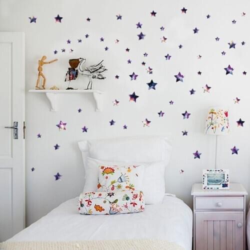 Diy Space View Stars Pattern Wall Sticker For Home Decoration Creative Wall Art Living Room Bedroom Wall Decals Pvc Poster