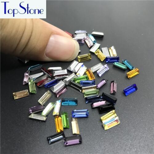 Mix Colors 3X7MM,5x10mm 50pcs Small Baguette rhinestones Point back Tiny T Shape Glass Crystals diy nail art stone