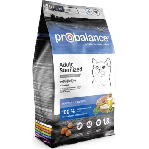 ProBalance Sterilized dry food for sterilized Cats and castrated Cats (chicken-rice) 1.8 kg