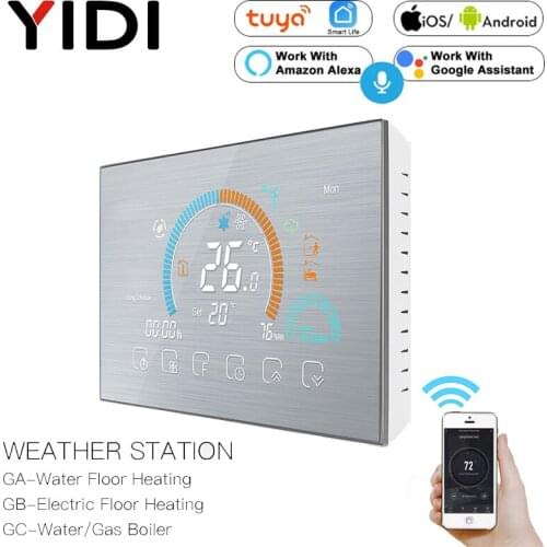 Tuya WiFi Thermostat Programmable Temperature Controller Underfloor Water/Gas Boiler Weather Station Smart Alexa Voice Control