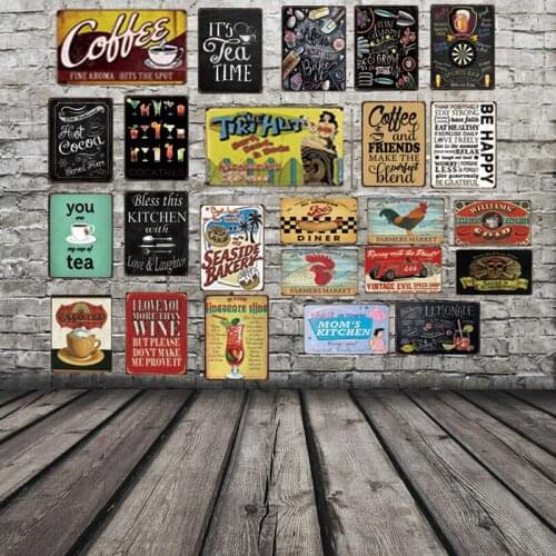 Tiki Bar Tin Signs Metal Plate Wall Pub Kitchen Restaurant Home Art Decor Vintage Iron Poster Cuadros DU2795A