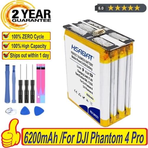 Top Brand 100% New 6200mAh Battery for DJI Phantom 4 Pro V2.0 Intelligent Flight Batteries + free tools