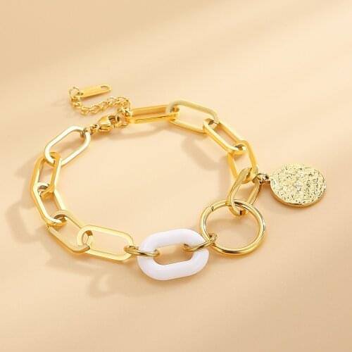 Korean Popular Bracelet For Women Coin Charm Accessories Silver Color Gold Female Fashion Jewelry