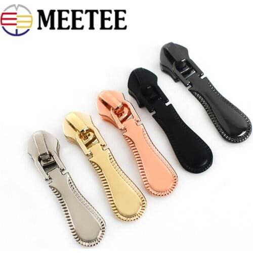 Meetee 3# 20pcs Metal Zipper Sliders for Nylon Zipper Bag Garment Zip Heads Pulls Repair Kits Diy Hardware Accessories ZT187