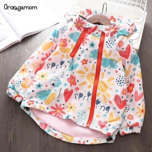 2021 Fashion Autumn - Winter Jacket for girls Cartoon Windbreaker Girl Coats Kids clothes outdoor Child Coat 4 colour teenage
