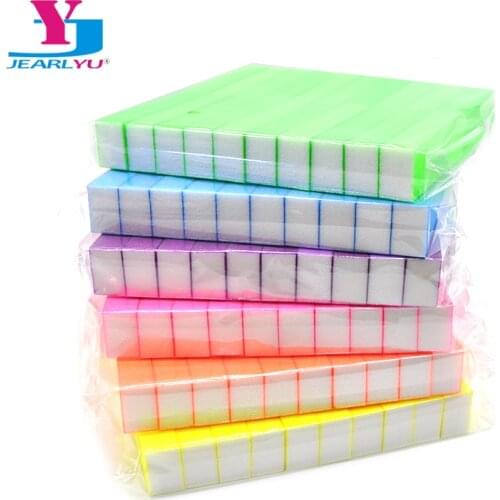 50/100 Pcs/Lot Neon Coloful Sponge Nail File Buffer Block Buffing Sanding Professional Nail degreaser Tools Pedicure Manicure