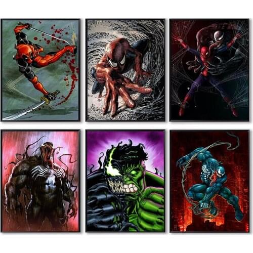 5D DIY Diamond Painting Marvel Superhero Cartoon Anime Movie Diamond Embroidery Cross Stitch Kits Home Decoration