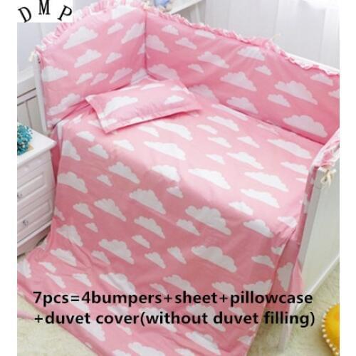 6/7PCS Cartoon baby Bedding sets Comforter Cover Bumpers room decoration Baby Set , 120*60/120*70cm