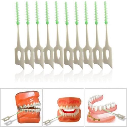 60 Floss Picks Toothpicks Stick Interdental Brushes Teeth Cleaning