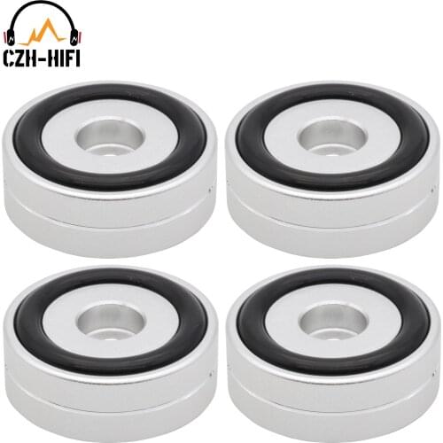 4PCS AUDIO FEET 40*15mm CNC MACHINED Aluminum Isolation Feet HIFI Audio AMP DAC CD Turntable Speaker Stand Base Pad Desk Bed Mat