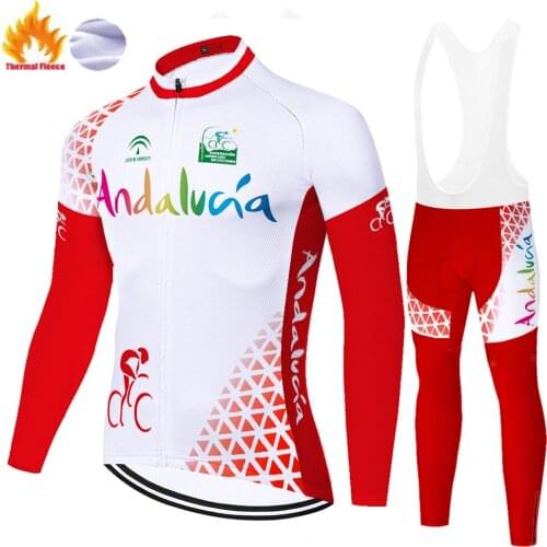 2021 traje de ciclismo hombre ANDALUCIA mayot bicicleta hombre Winter Thermal Fleece bicycle clothes 20D gel pad