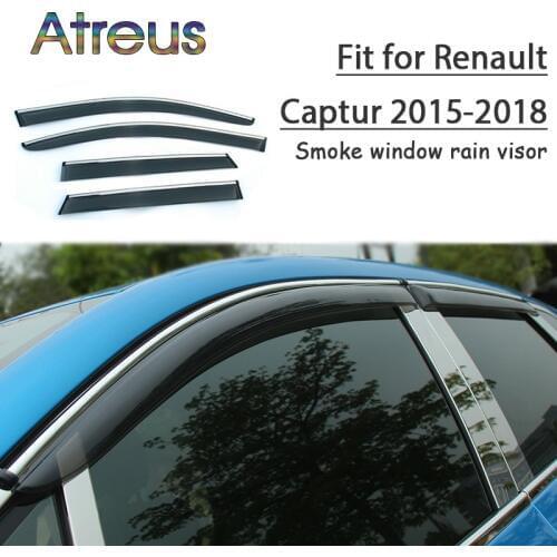 Atreus 1set ABS For 2018 2017 2016 2015 Renault Captur Accessories Car Vent Sun Deflectors Guard Smoke Window Rain Visor