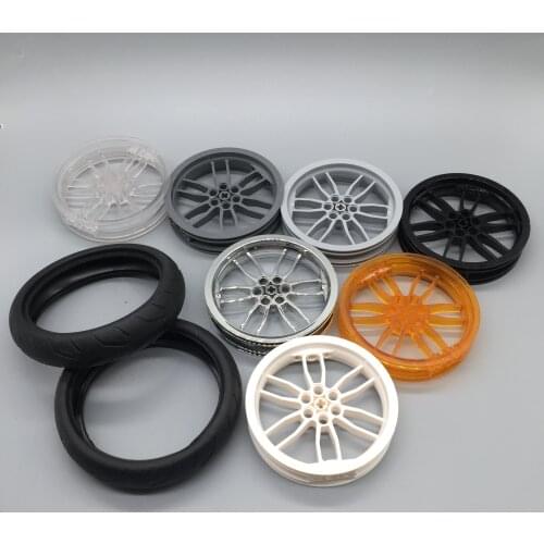 MOC technology automobile building block 94.22x22mm motorcycle wheel hub 88516 + 88517 ev3 educational puzzle assembly toys