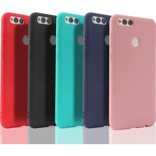 Candy Color Silicone Phone Case For Huawei Honor 7X 8X 8C 8A 8S 9 10 Lite Nova 2 Plus Y5 Y6 Y7 Prime Y9 2018 Soft TPU Back Cover