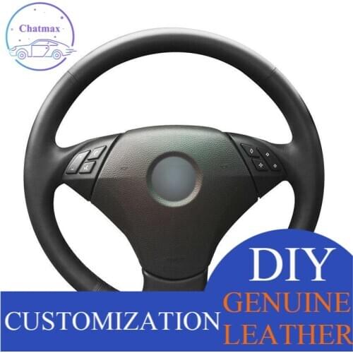 For BMW 530 523 523li hand-sewn steering wheel cover black artificial leatherAnti-slip fit all season