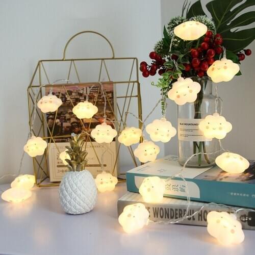 3M 20LED Smile Cloud String Lights Battery Powered Christmas Easter Dormitory Girl Heart Holiday Decor Cartoon Night Light