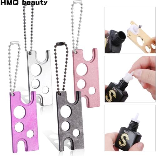 Stainless steel Caps Opener for Universal Eyelash Glue Replacement Bottle Mouth Head Anti-blocking Eyelash Tool