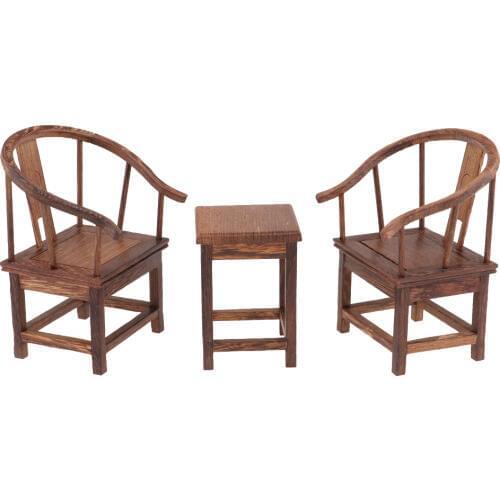 Dollhouse 1/6 Scale Miniatures Furniture Handmade End Table Tea Table w/ Armchair Set