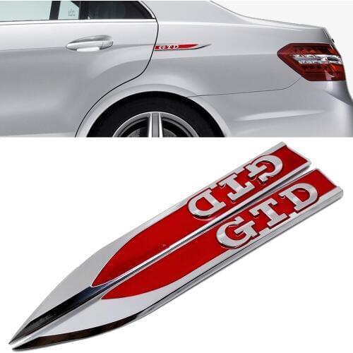 Metal Car Emblem For Volkswagen GTD Polo Golf 4 5 Passat b5 Caddy Scirocco Lavida Touran Magotan Side Fender Sticker Decoration