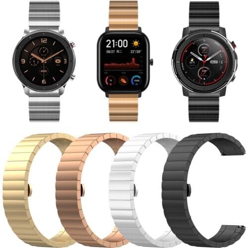 Metal Strap For Huami Amazfit GTS / GTR 47mm 42mm Watch Bracelet band for Amazfit 3 Stratos / Bip lite Stainless Steel Watchband