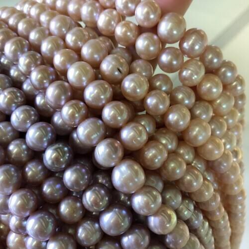Wholesale 10-11MM Freshwater Pearl Necklace Strand String Jewelry Beads Accessory Near Round Shape 10pcs/lot