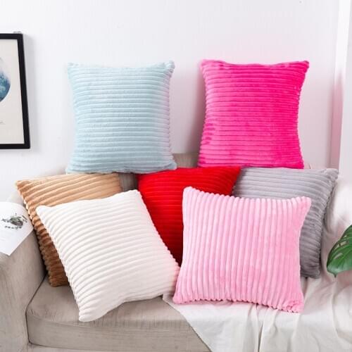 Plush Cushion Cover Super-Soft Decor Striped Decorative Cushion Covers Decorative Pillow Cases Pillowcase Cushions for Sofa
