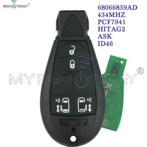 Remtekey #8 68066859AD Journey,Grand Cherokee,Voyager Fobik key remote 4 button 434Mhz for Chrysler European model No panic