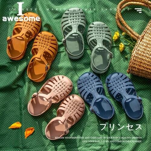 Children Sandals Baby Girls Toddler Soft Non-slip Princess Shoes Kids Candy Jelly Summer Beach Shoes Boys Casual Roman Slippers