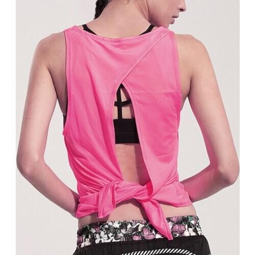 Sexy Women Yoga Vest T-shirt Hollow Back Sports Fitness Tank Top Yoga Running Gym Jogging Vest Tops SAL99