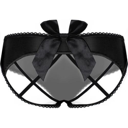 Women Sexy Lingerie Erotic Panties Open Back Porn Underwear Crotchless Sex Wear Bumless Couple Sex Briefs with Cage Back