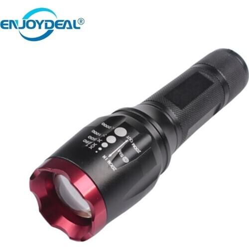 1800Lm T6 LED Super bright 5-Mode Zoomable Flashlight Torch Waterproof Torch Zoom Lighti for hunting cycling climbing camping