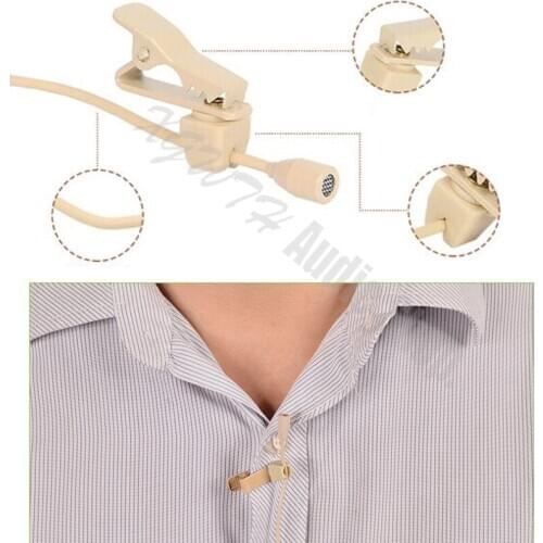 Skin Omnidirectional Tie Clip Lapel Microphone Lavaler Mic Mike for Shure Audio Technica Sennheise MiPro AKG Wireless System