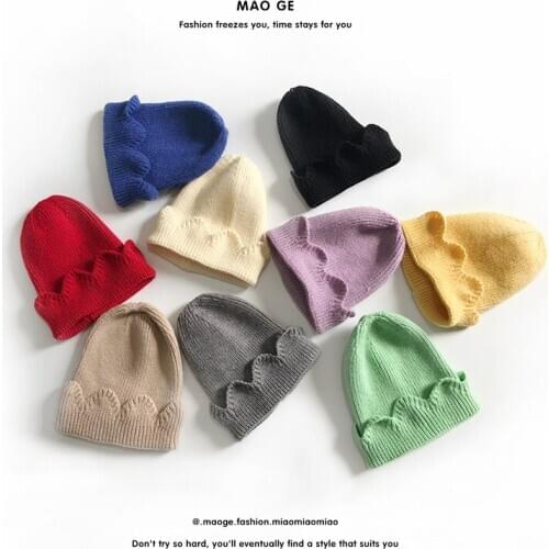 Newest Winter Warm Baby Kids Hats for Boys Girls Knitted Skullies Beanies Fashion Casual Lace Children Hats and Caps Accessories