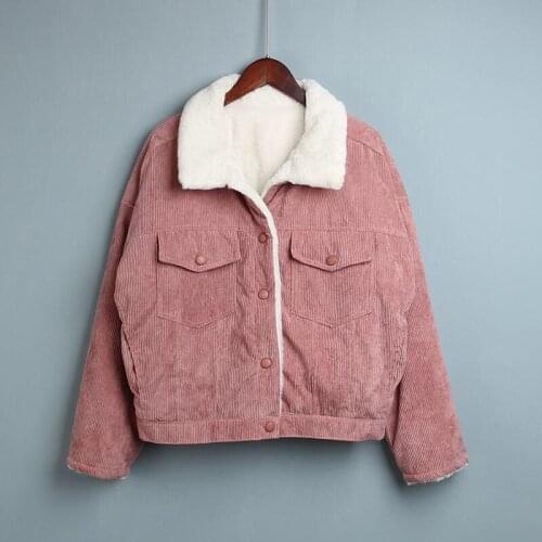 Spring Autumn Winter New 2021 Women lambswool jean Coat With 4 Pockets Long Sleeves Warm Jeans Coat Outwear Female Denim Jacket