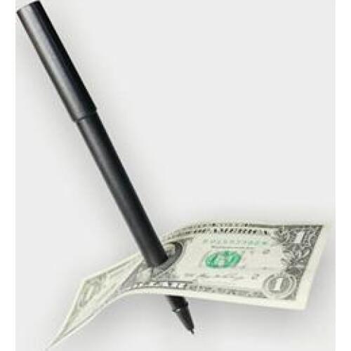 Hot Sale Magic Trick Ball Pen Brand Black Magician Toy Thru Bill Penetration Dollar Bill Pen Trick