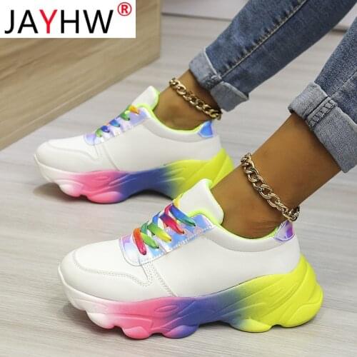 JAYHW New Stylish Sneakers Women New Mixed Colors Vulcanize Shoes Female Platform Sports Casual Shoes Woman Zapatos De Mujer