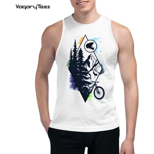 New Fashion Hip hop Men Summer Tank tops Bike In The Wild painting printed male Waistcoat casual Streetwear Vest