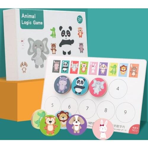 Animal Logic Game Montessori Childrens Educational Wooden Toys Early Education Baby Toys Animal Matching Intensive Training