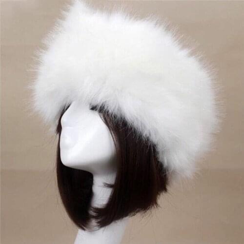 Winter Women Fashion Casual Hats Russian Empty Top Hat Headscarf Thick Warm Beanies Fluffy Fake Faux Fur Hat 2021
