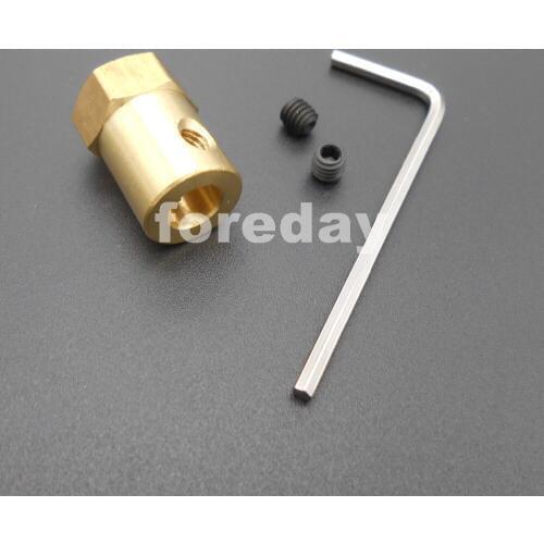 1PC NEW HQ Brass length 18mm 6MM Hexagonal Wheel Shaft Motor Hexagonal HEX Coupling Coupler M6 12MM Free wrench *FD252