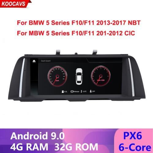 10.25“ 4G RAM Android 9.0 for BMW 5 Series F10 F11 CIC/NBT Car GPS Navigation Multimedia Stereo Built-in BT WiFi Phone Mirror