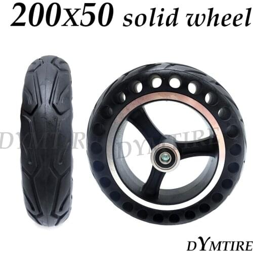200x50 Wheel Hollow Hole Solid Tire for Mini Electric Scooter Front Wheel 8 Inch Non Pneumatic Stab Proof Tyre Replacement Parts