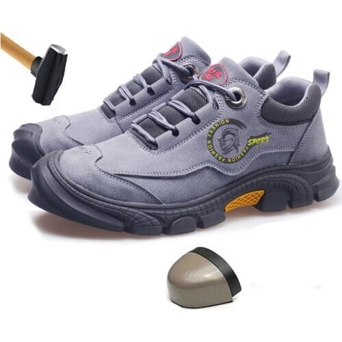 2020 New Mens Labor Insurance Shoes Steel Toe Anti-Smash Anti-Stab Safety Shoes Non-Slip Waterproof Electrician Work Boots