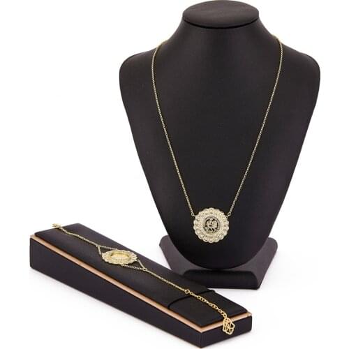 2021 Jul hot selling accessories wedding jewelry set for women Coin jewelry with Brave cock Necklace Bracelet