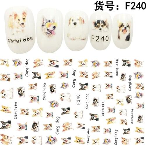 3D Nail Sticker Animal Dog Slider Nails Art Decoration Wraps Decals Cute Design Adhesive Manicure Tips Stickers Pegatina