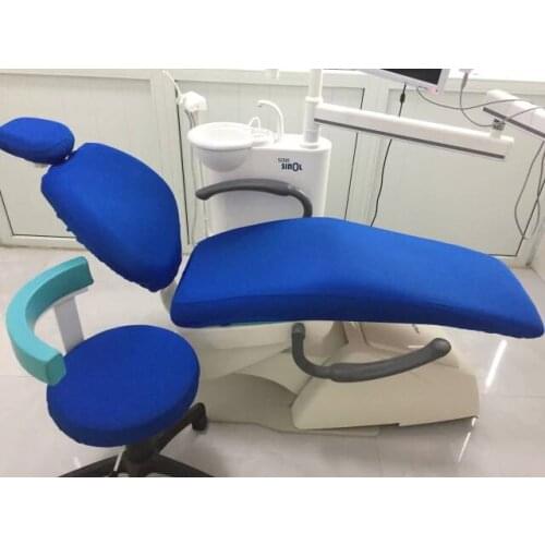 4Parts/Set Dental Unit Cover Cloth Dentist Stool Chair Protector Sleeves Washable Blue Thick Clothe Headrest