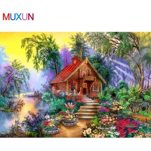 5D Diy Diamond Painting House Scenery Full Square/Round Diamond Embroidery Cross Stitch Diamond Mosaic Crystal Wall Paint Rp775