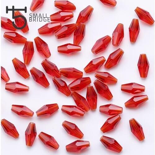 6*12 Czech Long Bicone Glass Beads For Jewelry Making Diy Accessories Loose Red Crystal Faceted Beads Z702