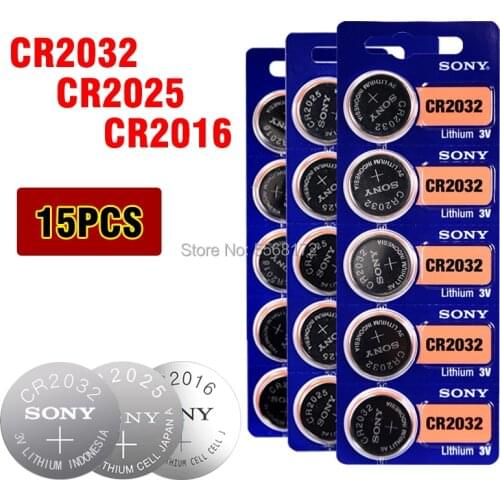 15PCS Sony 100% Original CR2032 CR2025 CR2016 Button Cell Battery For Watch Car Key Remote control Calculator 3v Lithium Battery